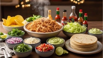 Shredded chicken tacos